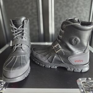 Polo by Ralph Lauren Black Rugged Boots with Treaded Sole